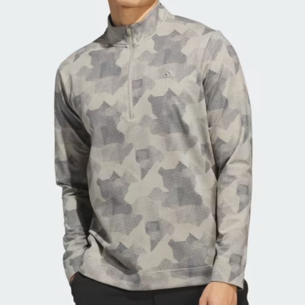 Adidas Go-To Printed Men's Quarter-Zip Pullover - Size Large